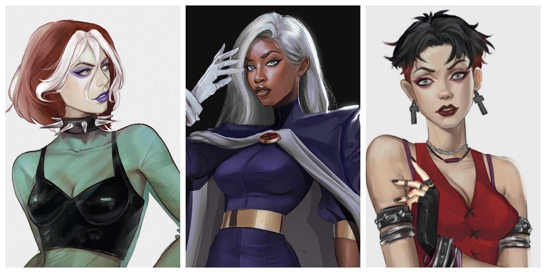 Fan art of Rogue, Storm, and Wanda from X-Men: Evolution. 
