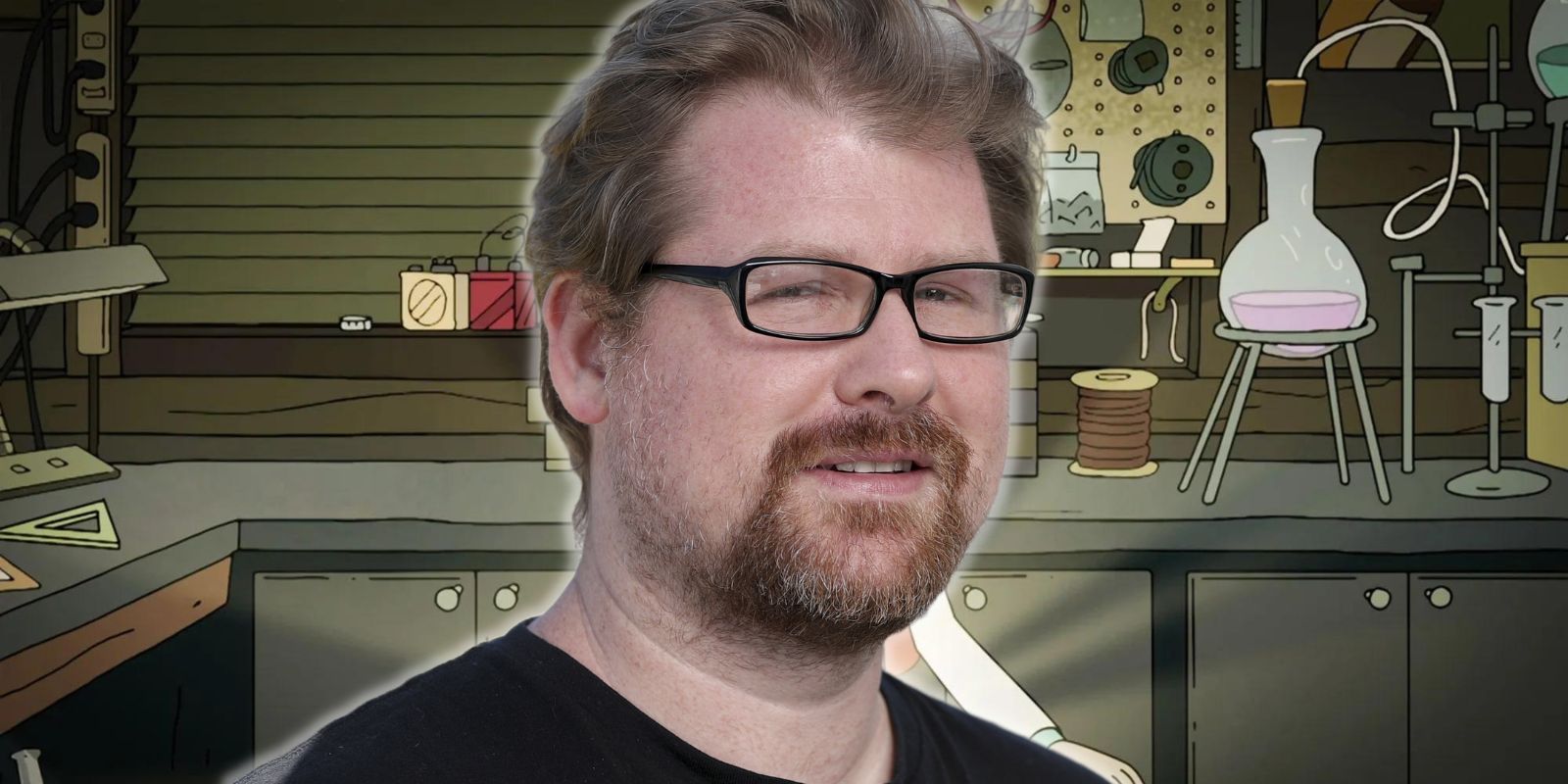 Justin Roiland in a lab