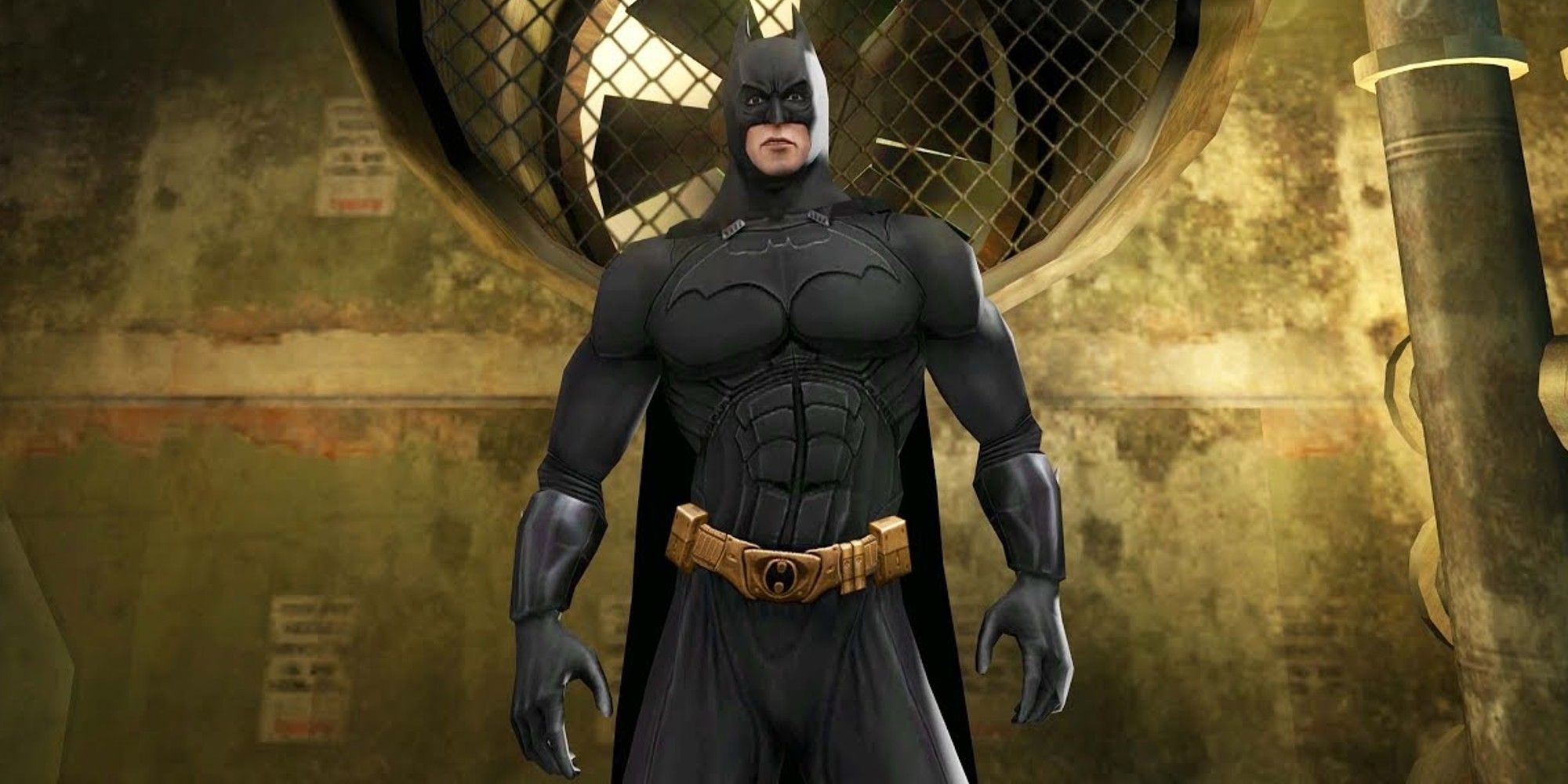 Screenshot of Christian Bale's Batman in the Batman Begins game