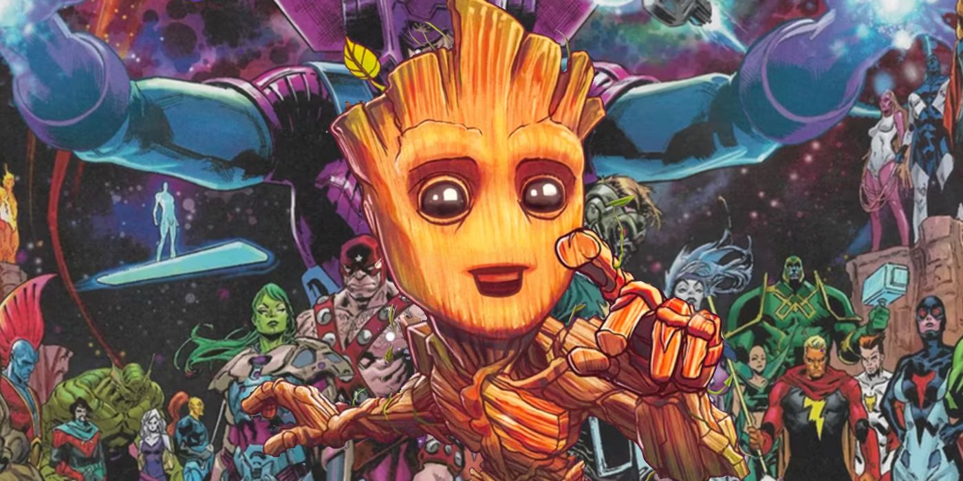Marvel Comics releases a new image further teasing Groot's death in an upcoming Guardians of the Galaxy series launching in April 2023.