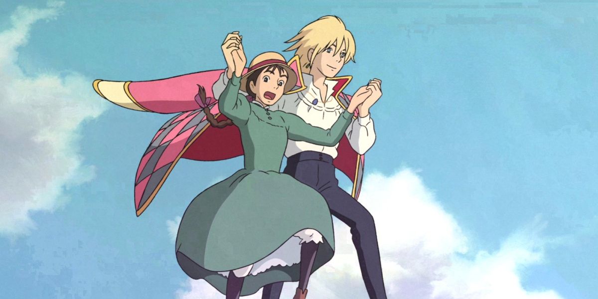 Sophie and Howl flying from Howl's Moving Castle.