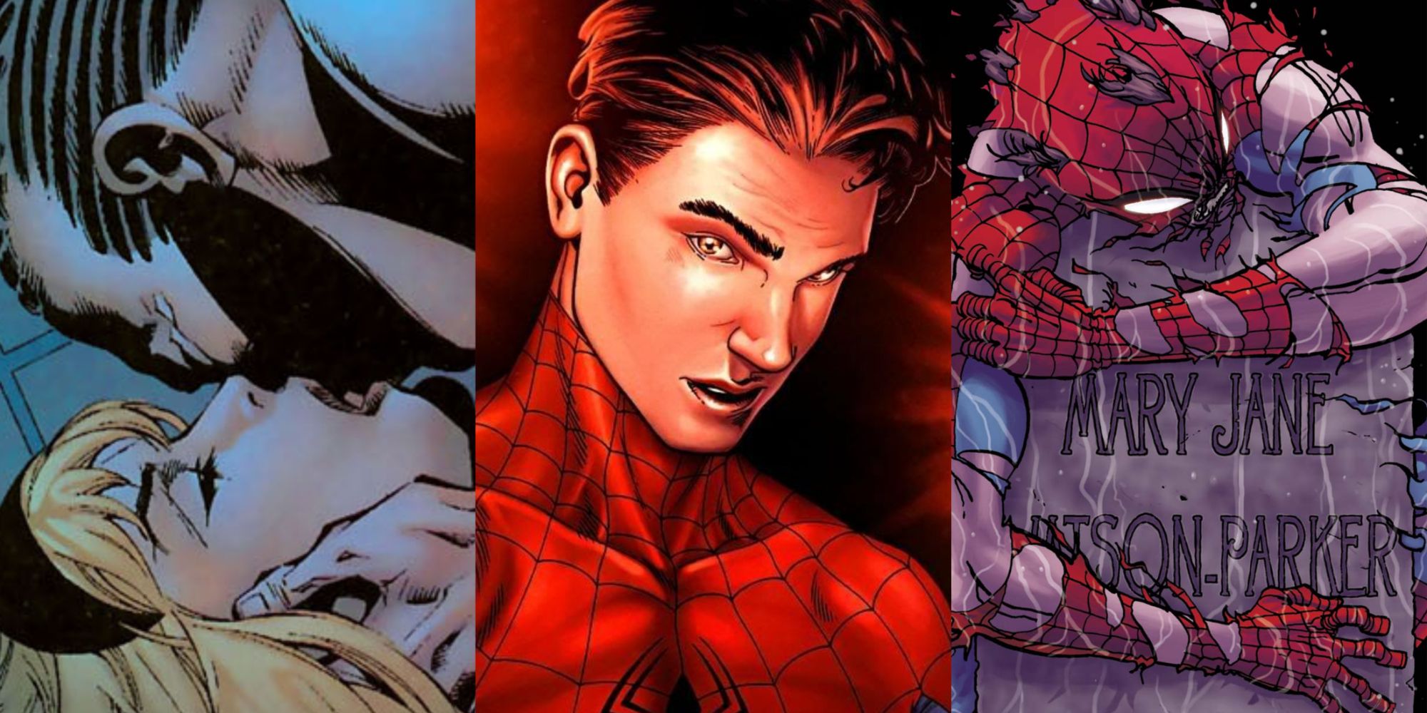 Split image of controversial Spider-Man comics