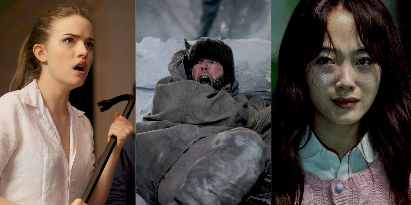 A split image of Ema Duval from Scream, a scared sailor from The Terror and Lee Nayeon from All Of Us Are Dead