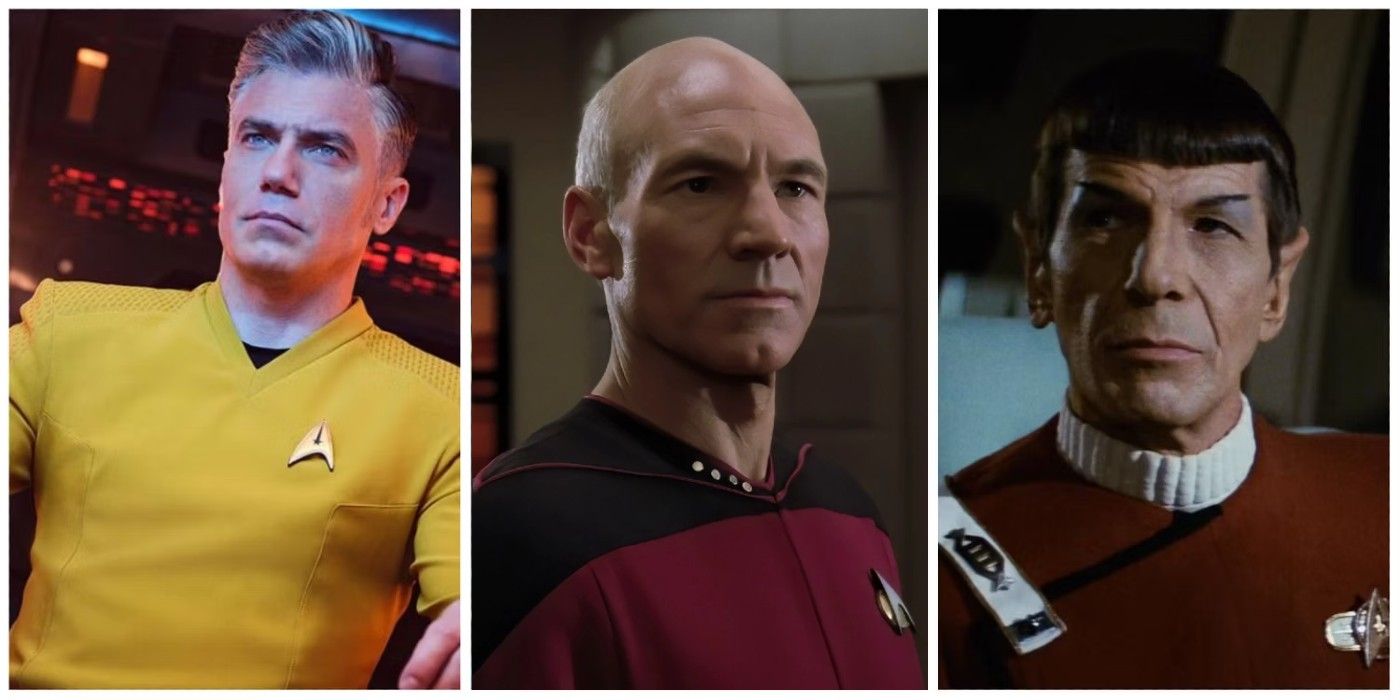 Star Trek Quotes - three way image showing Captain Pike, Captain Picard, and Mister Spock
