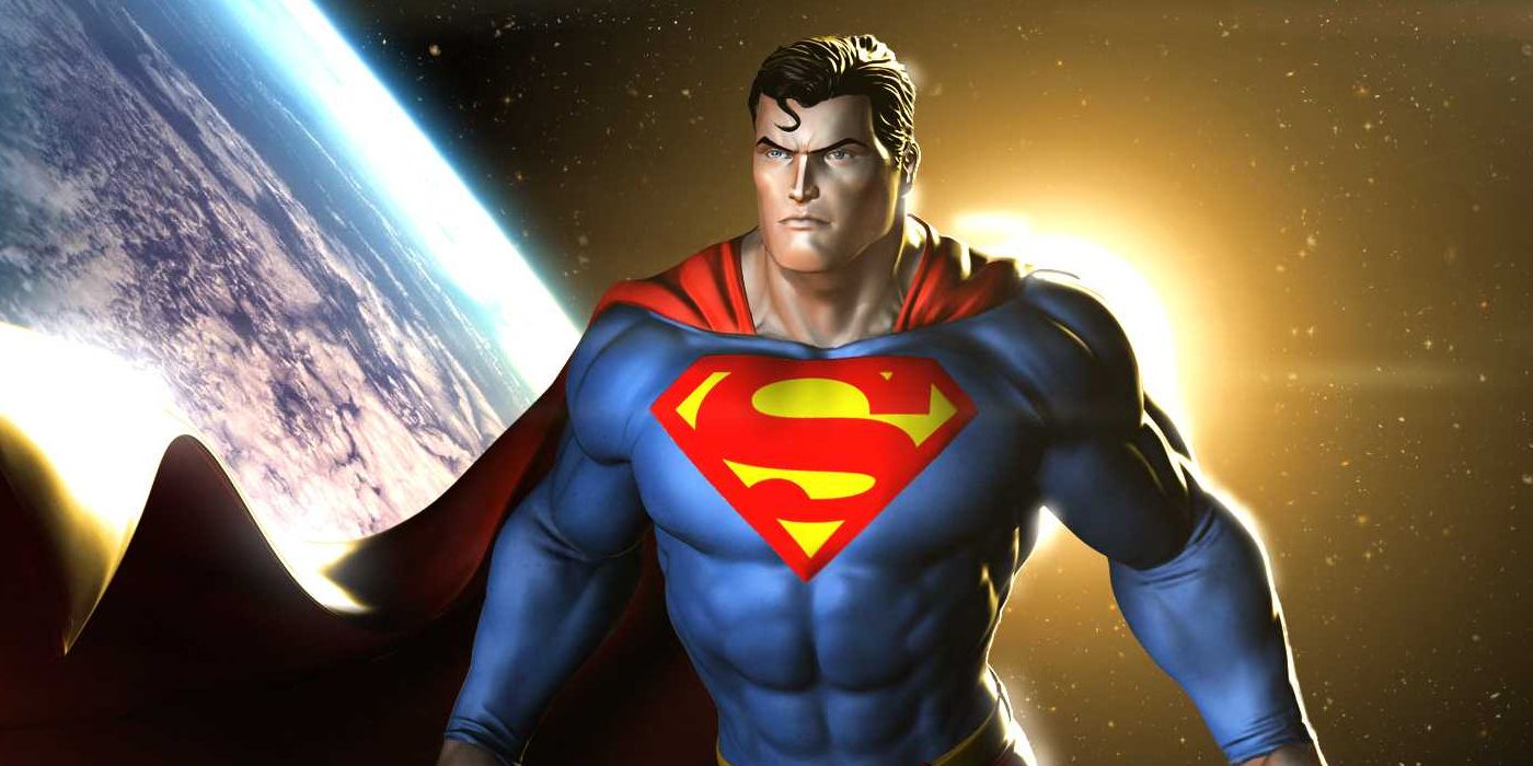 Superman from DC Universe Online flying in space