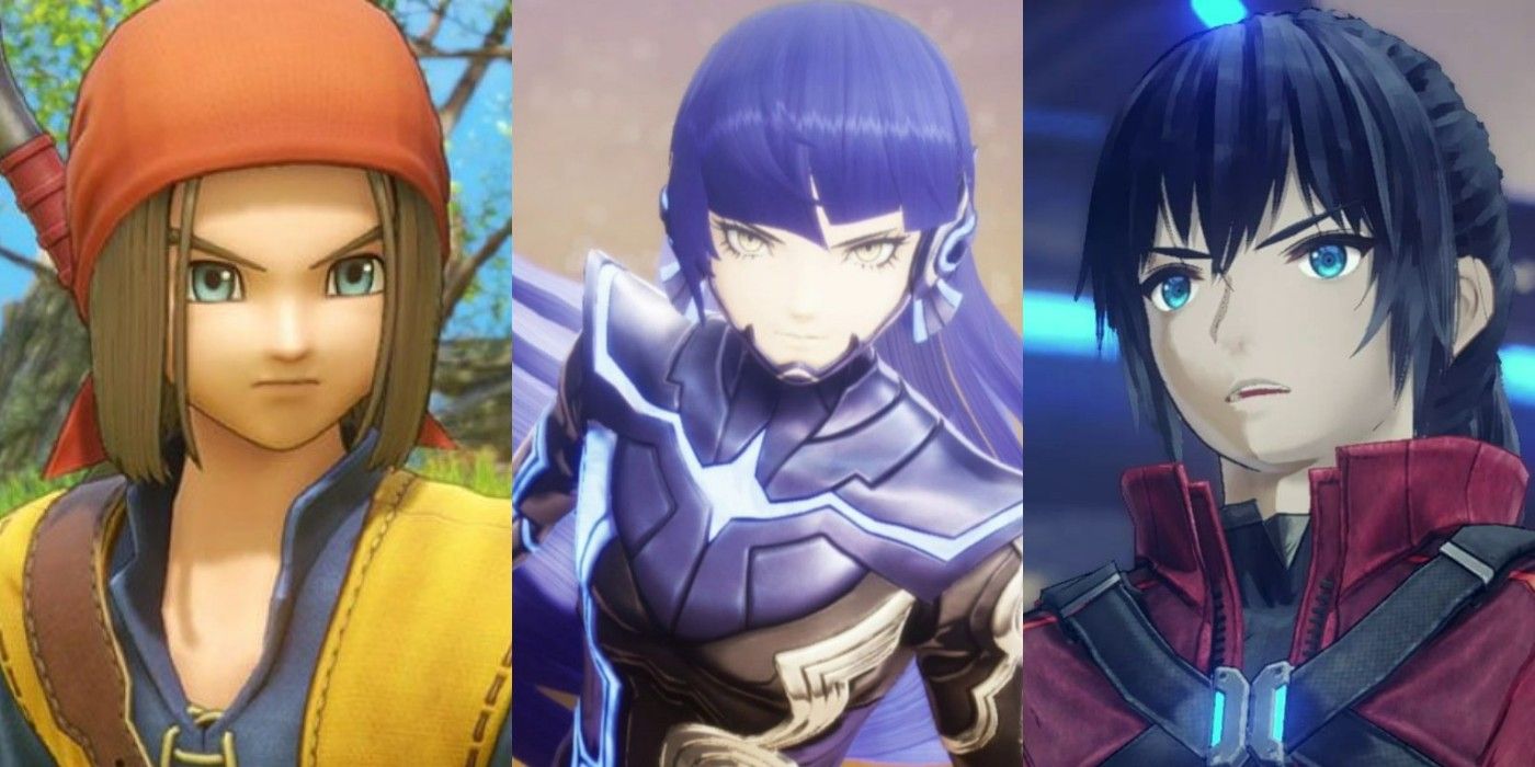 A split image of characters from various JRPGs, including Dragon Quest, Shin Megami Tensei V, and Xenoblade Chronicles 3