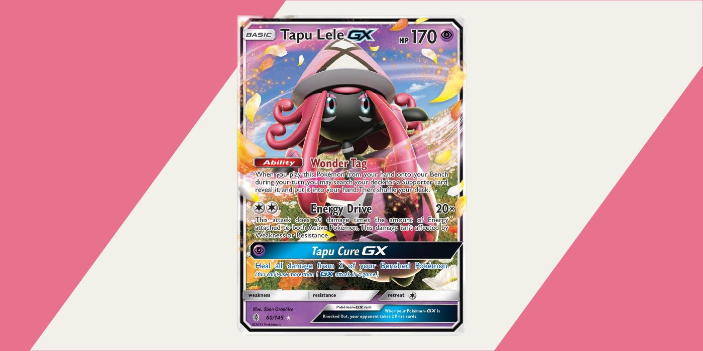 The Tapu Lele-GX Pokémon card.