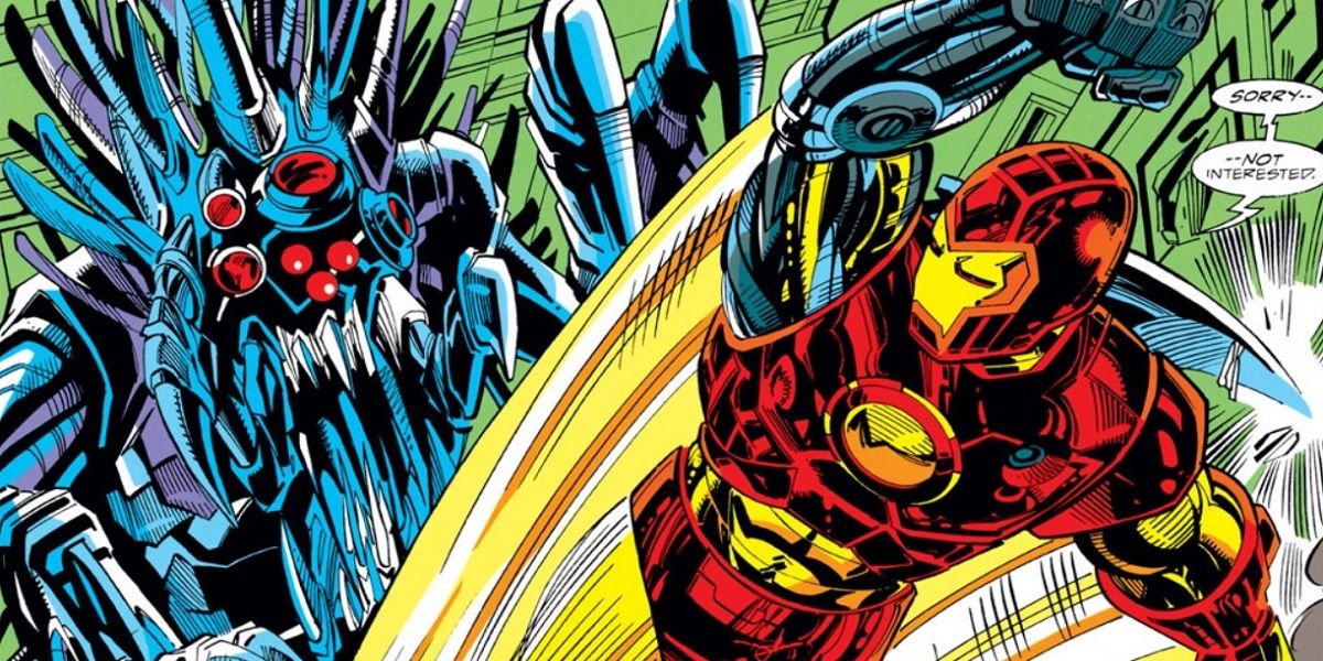 Technovore attacking Iron Man