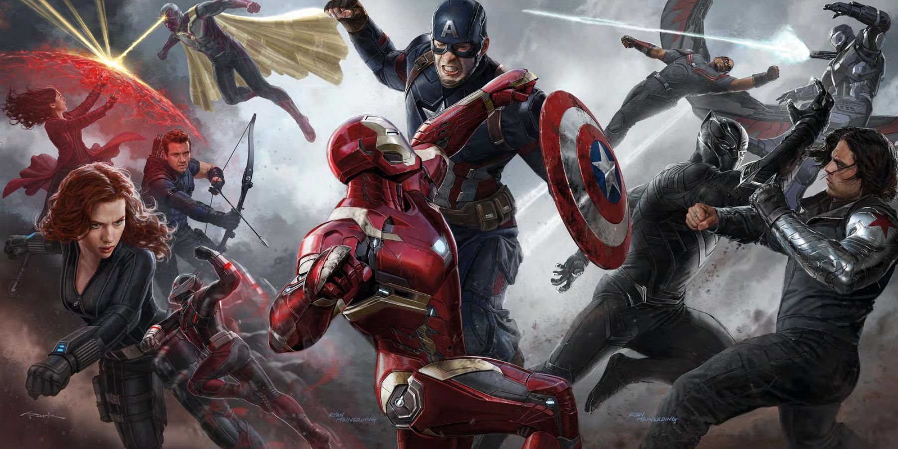 The Avengers fight in concept art for Captain America Civil War