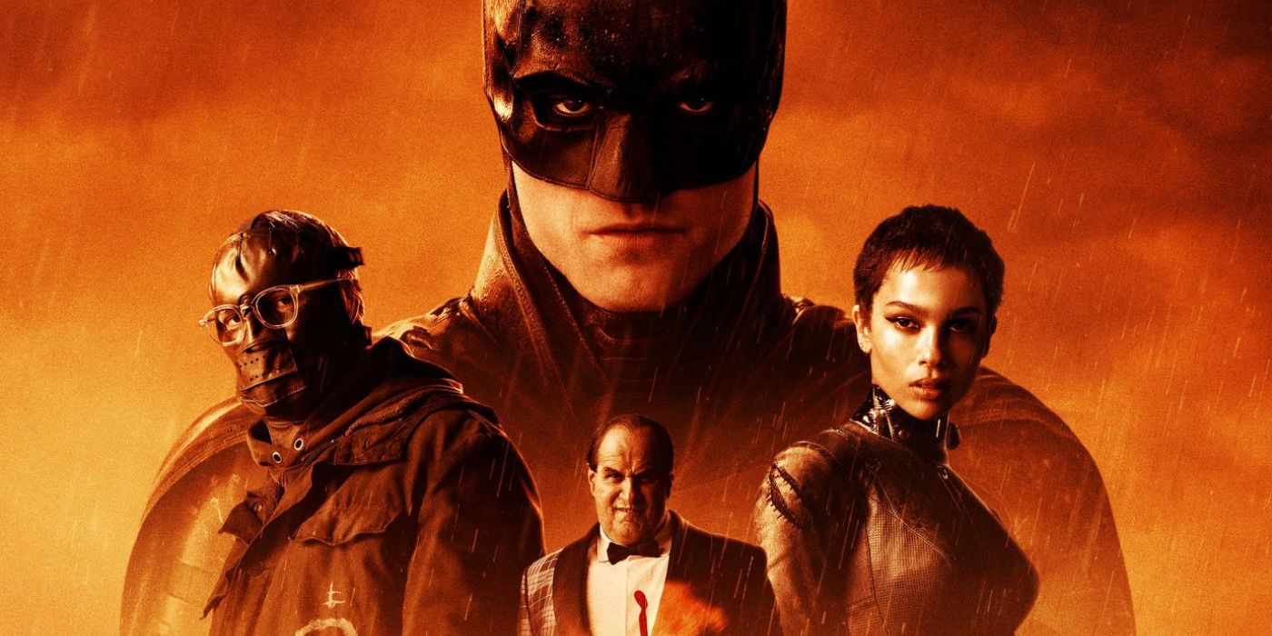 Batman, Riddler, Catwoman and Penguin from 2022's The Batman poster