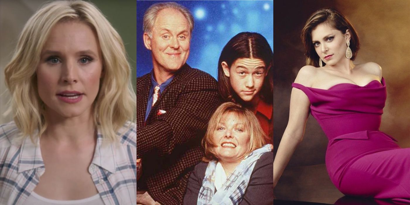 A split image of The Good Place, 3rd Rock from the Sun, and Crazy Ex-Girlfriend