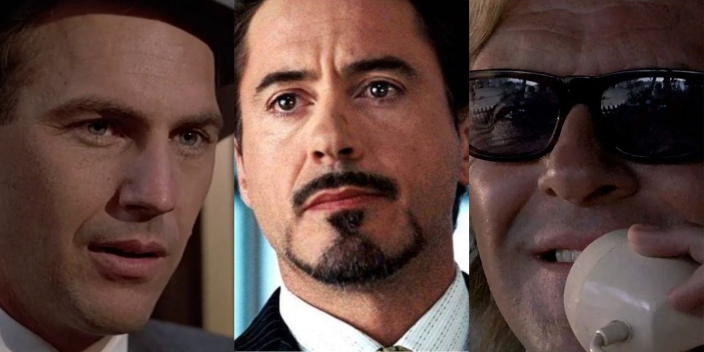 Split image showing Hannibal Lecter, Tony Stark, and Elluot Ness 