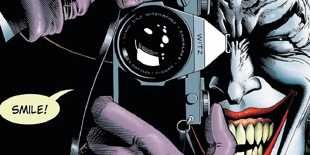 The Joker takes a picture in Batman: The Killing Joke