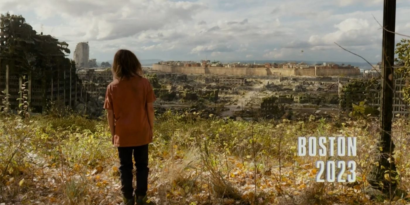 The child walking towards Boston in 2023 in HBO's The Last Of Us