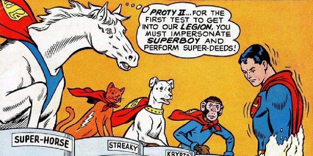 The Legion of Super-Pets judges Superboy in Adventure Comics