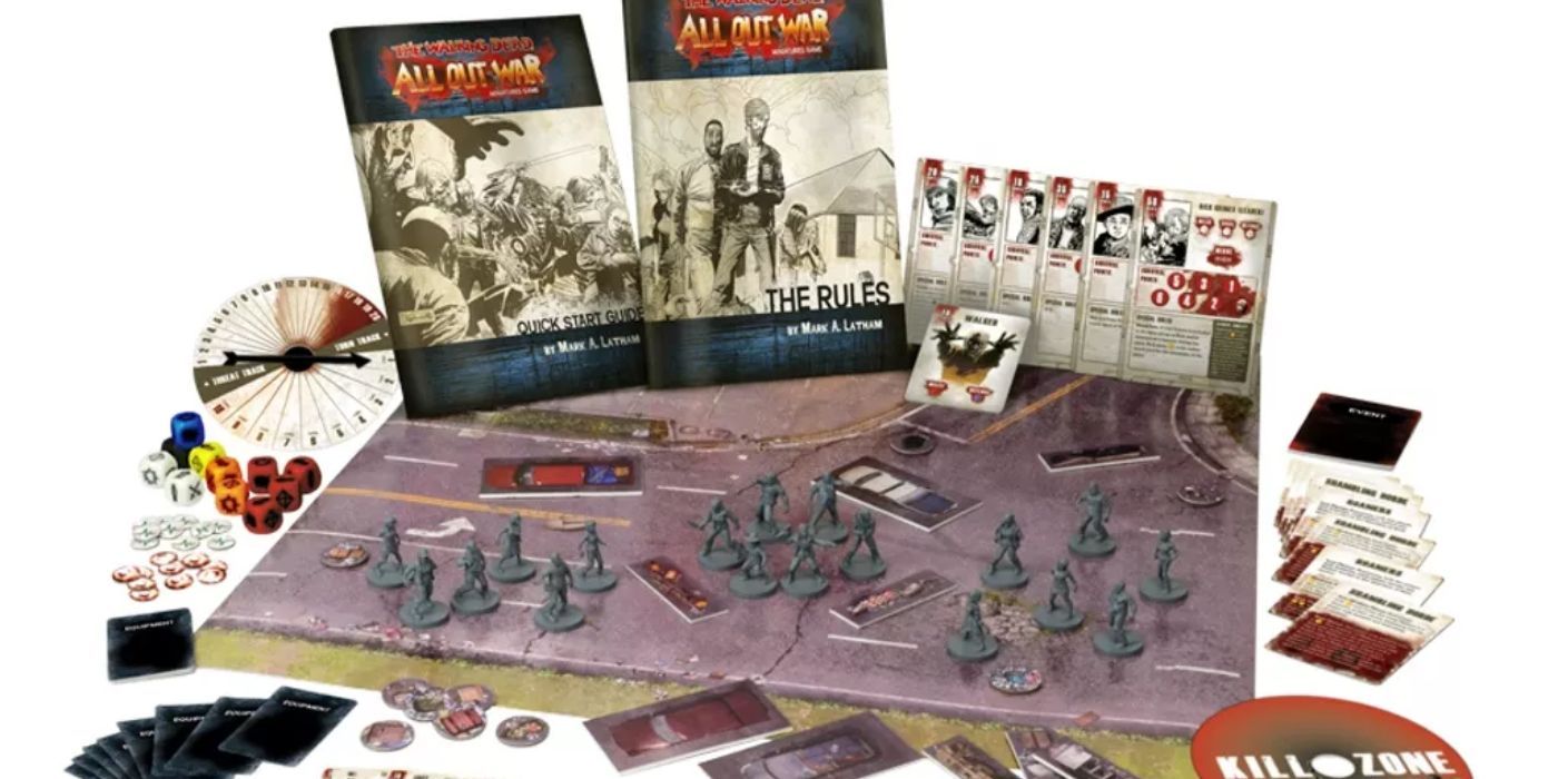 The box and content for The Walking Dead All Out War
