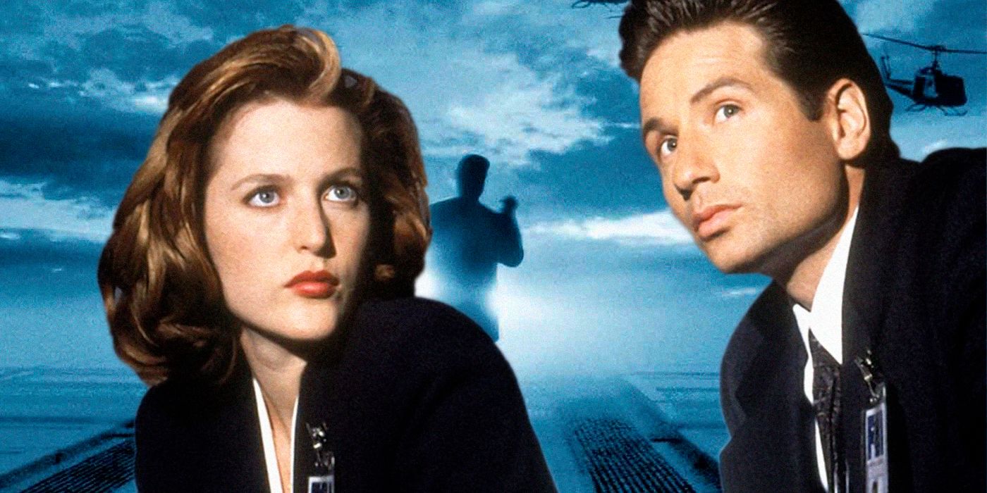 Gillian Anderson as Scully and David Duchovny as Mulder from The X-Files 