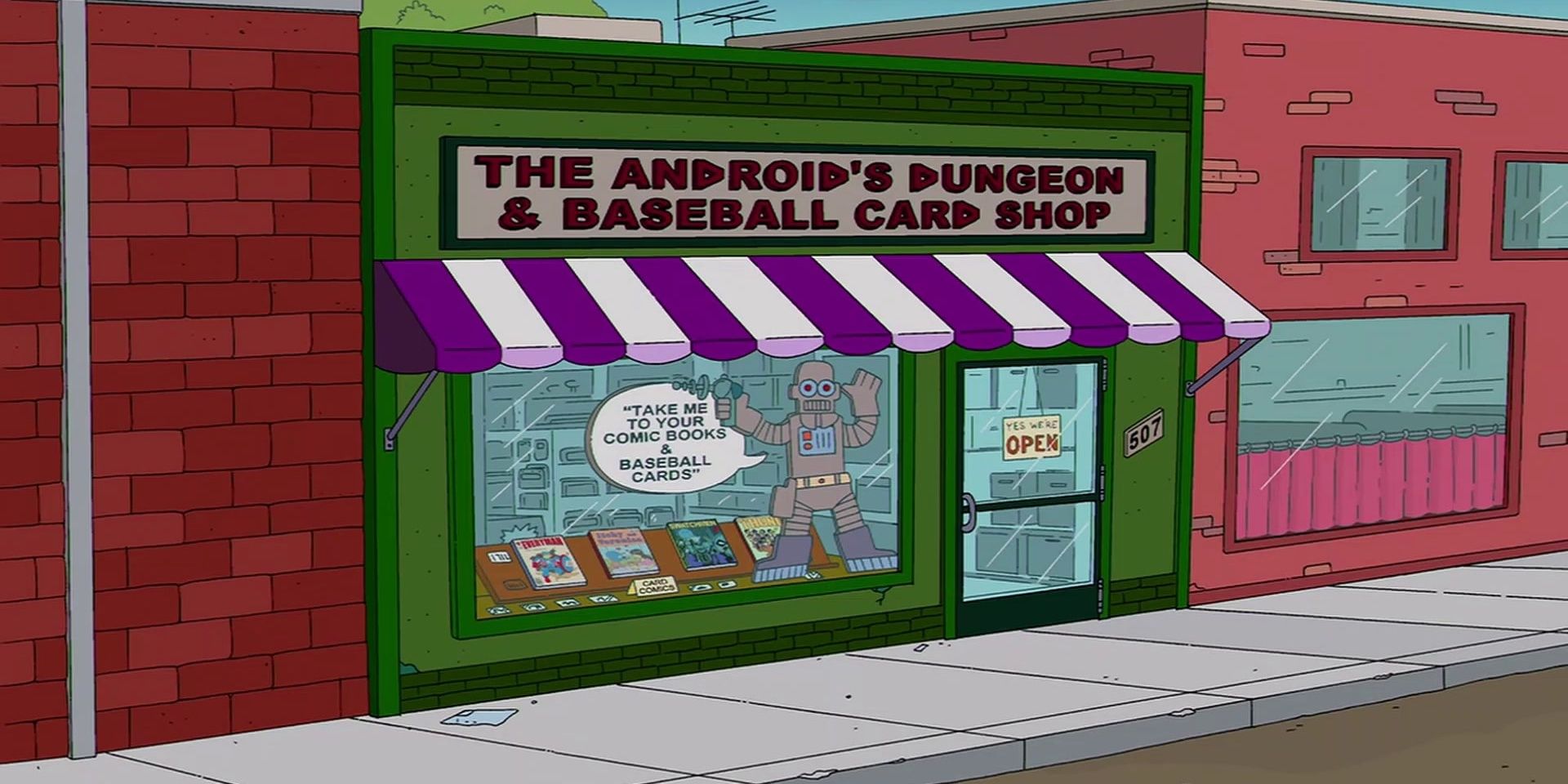 The Android's Dungeon & Baseball Card from The Simpsons