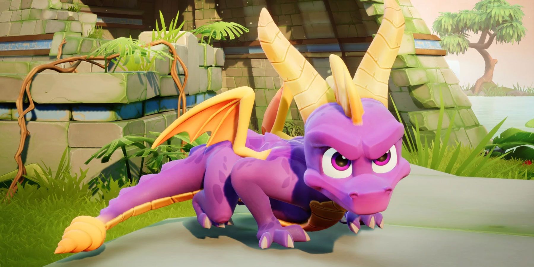 An image of Spyro in front of some ruins from the Spyro Reignited Trilogy.