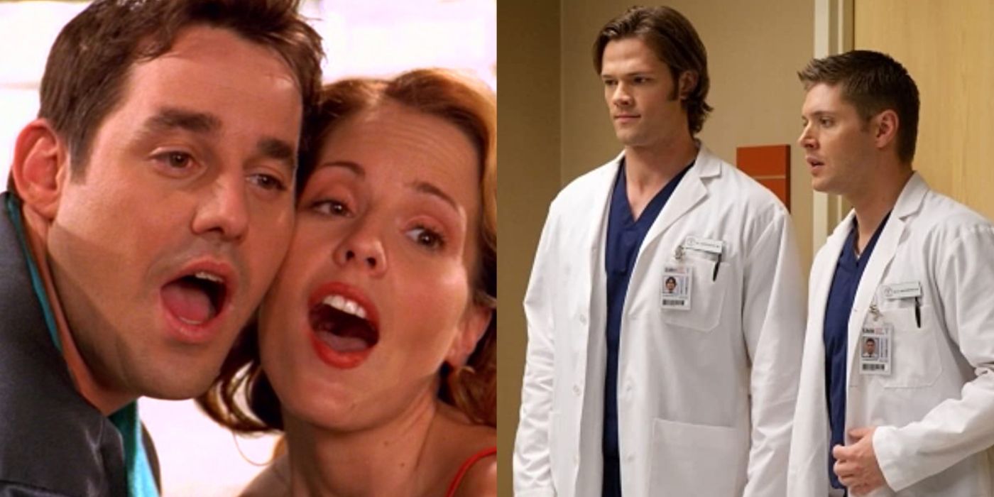 Split image showing scenes from Buffy and Supernatural