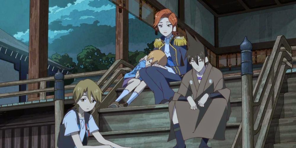 The Shimagomos resting together in The Eccentric Family.