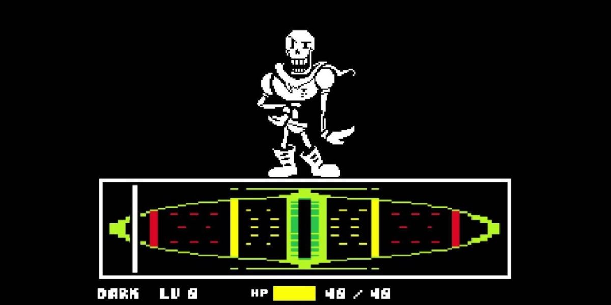 Lutando contra Papyrus em uma corrida de Genocídio Undertale