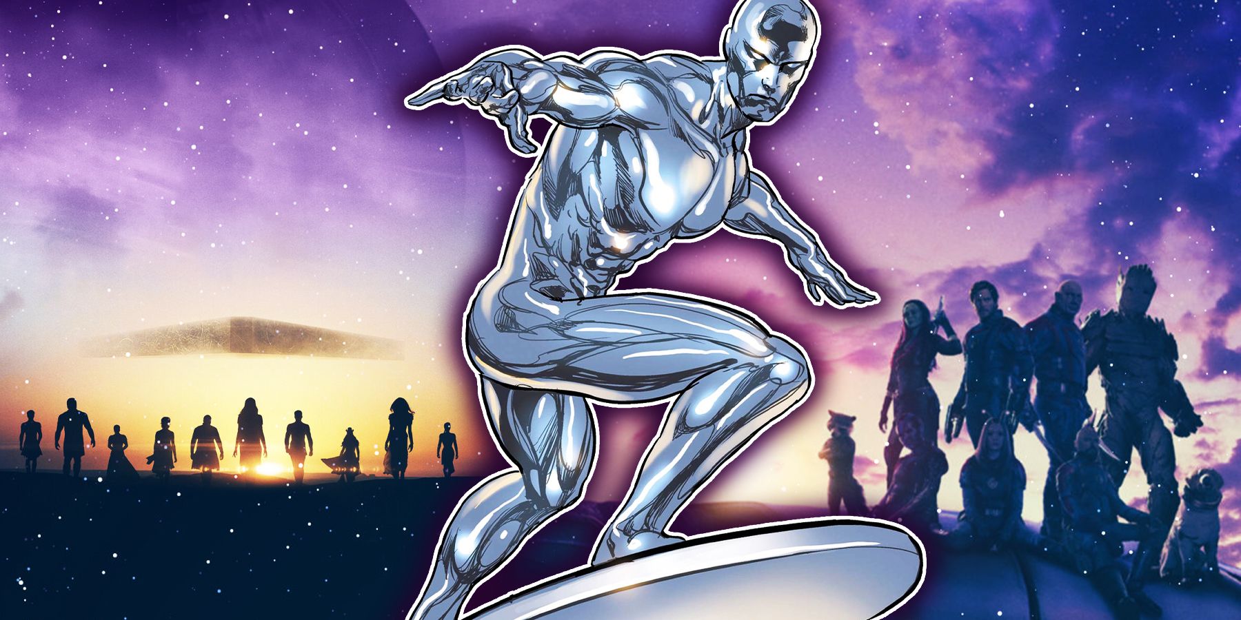 Silver Surfer with the Eternals and the Guardians of the Galaxy