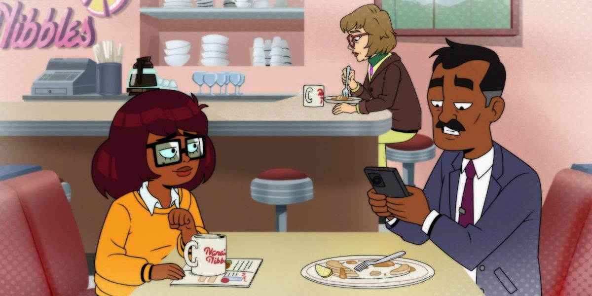Velma Dinkley with her dad in a flashback in Velma