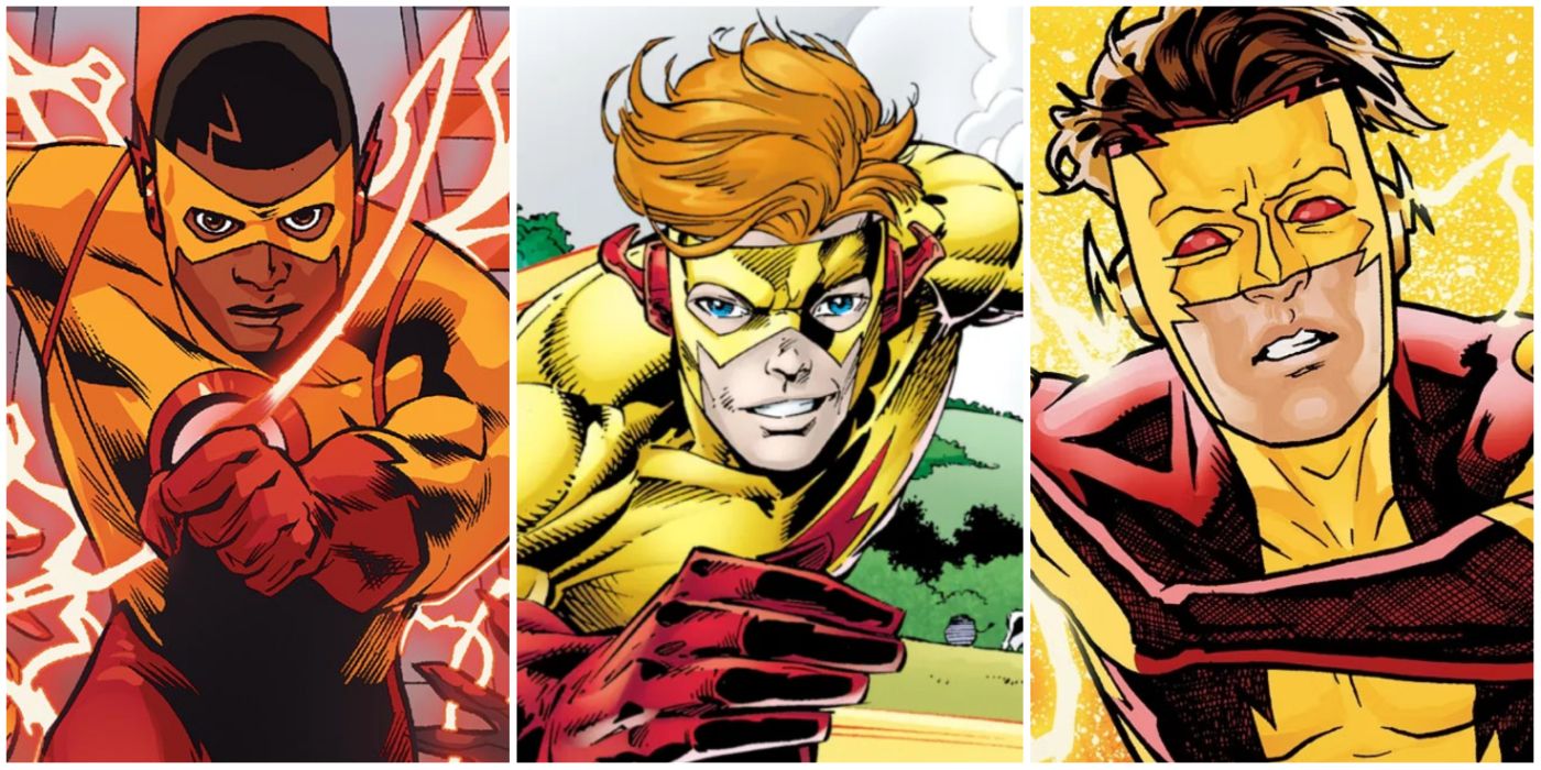 Wallace West, Wally West, and Bart Allen in DC comics in side by side images