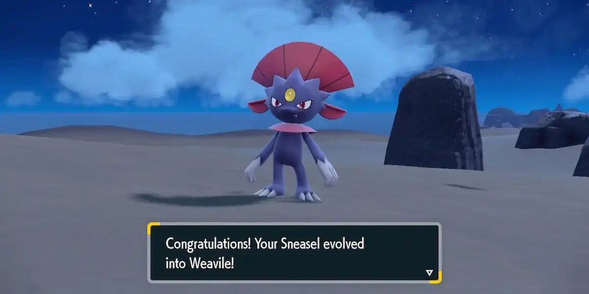 Sneasel evoluiu para Weavile em Pokémon Scarlet e Violet.