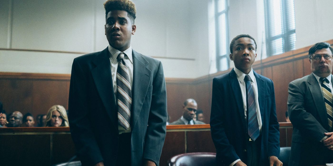 An image shows a court room scene from Netflix's When They See Us.