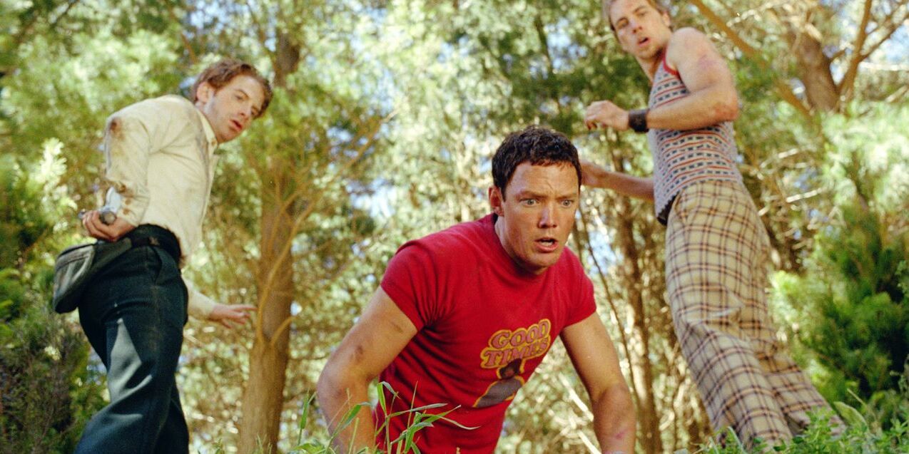 Seth Green, Dax Shepard, and Mathew Lillard in the forest