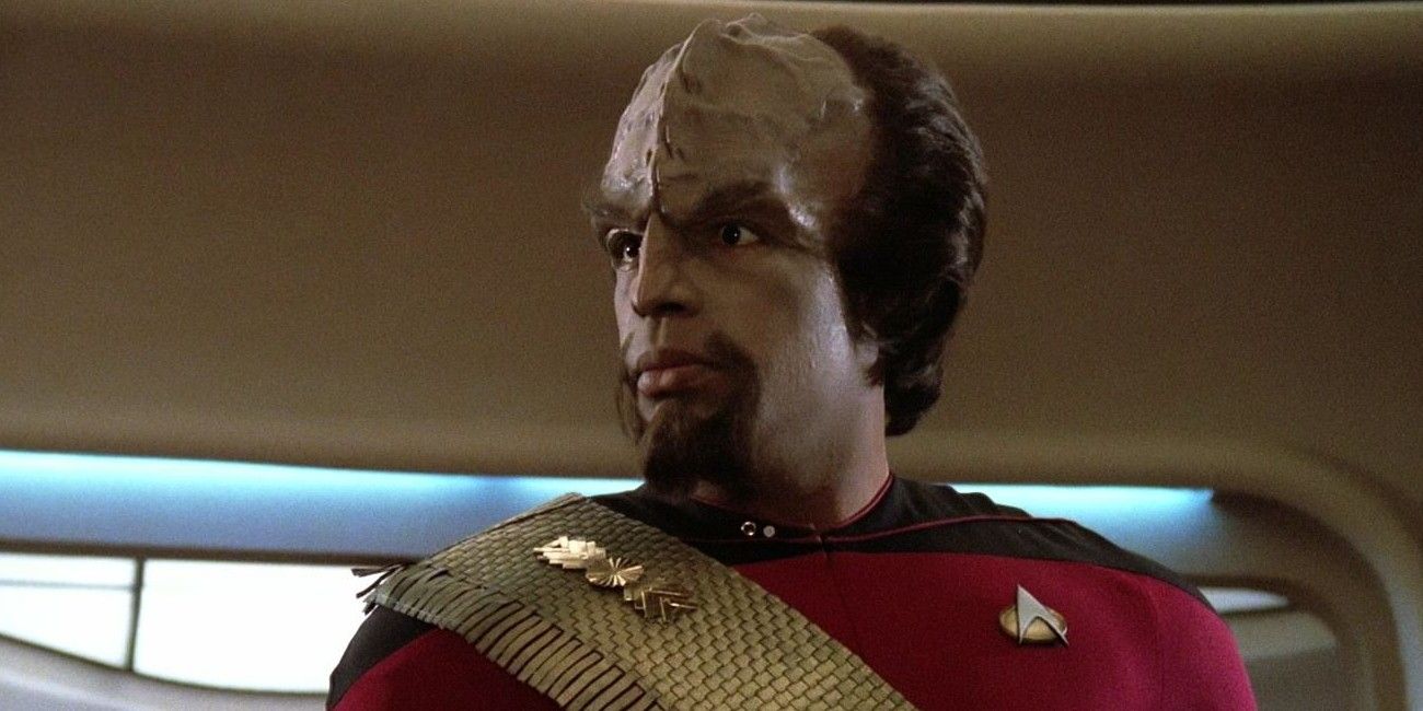 Lt. Worf in Season 1 of Star Trek: The Next Generation