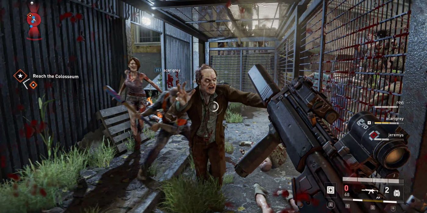 A player confronting zombies in World War Z: Aftermath.