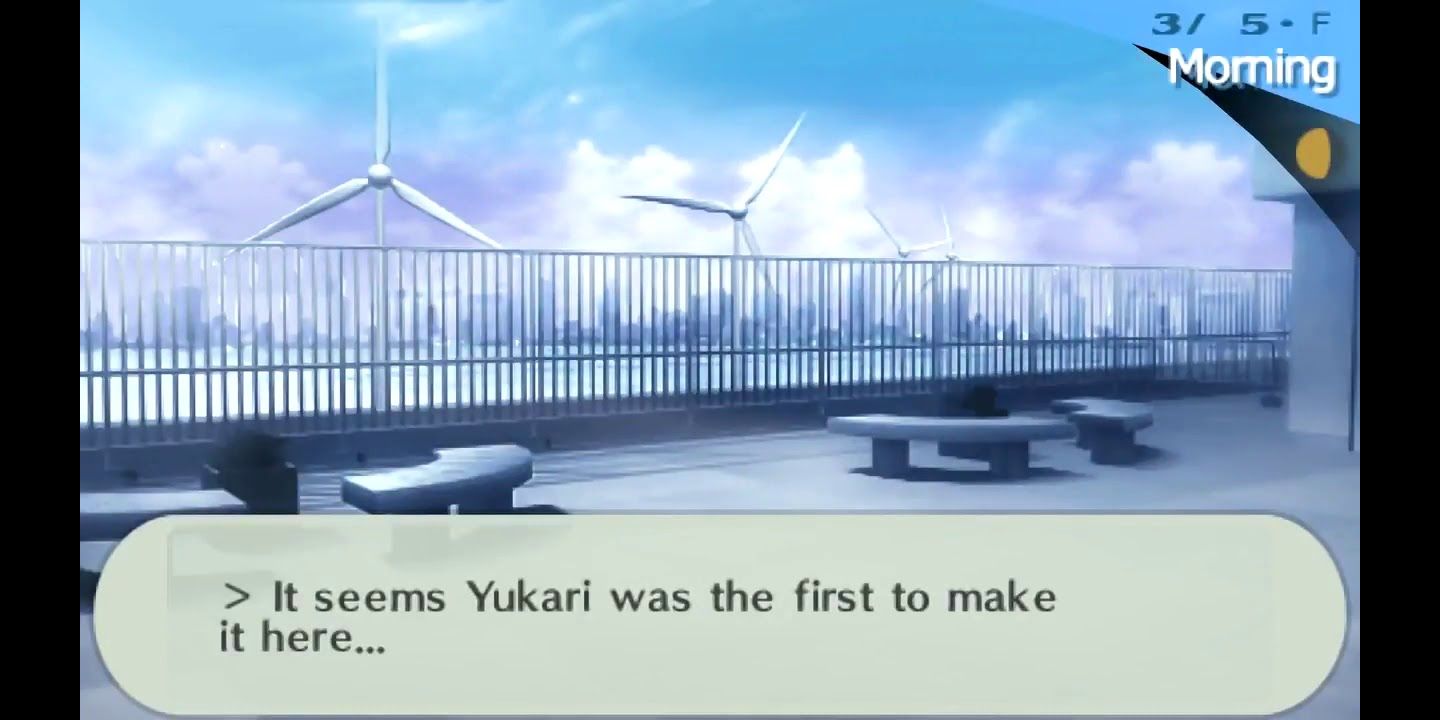 Yukari meets with Makoto during the New Game Plus ending for Persona 3 Portable