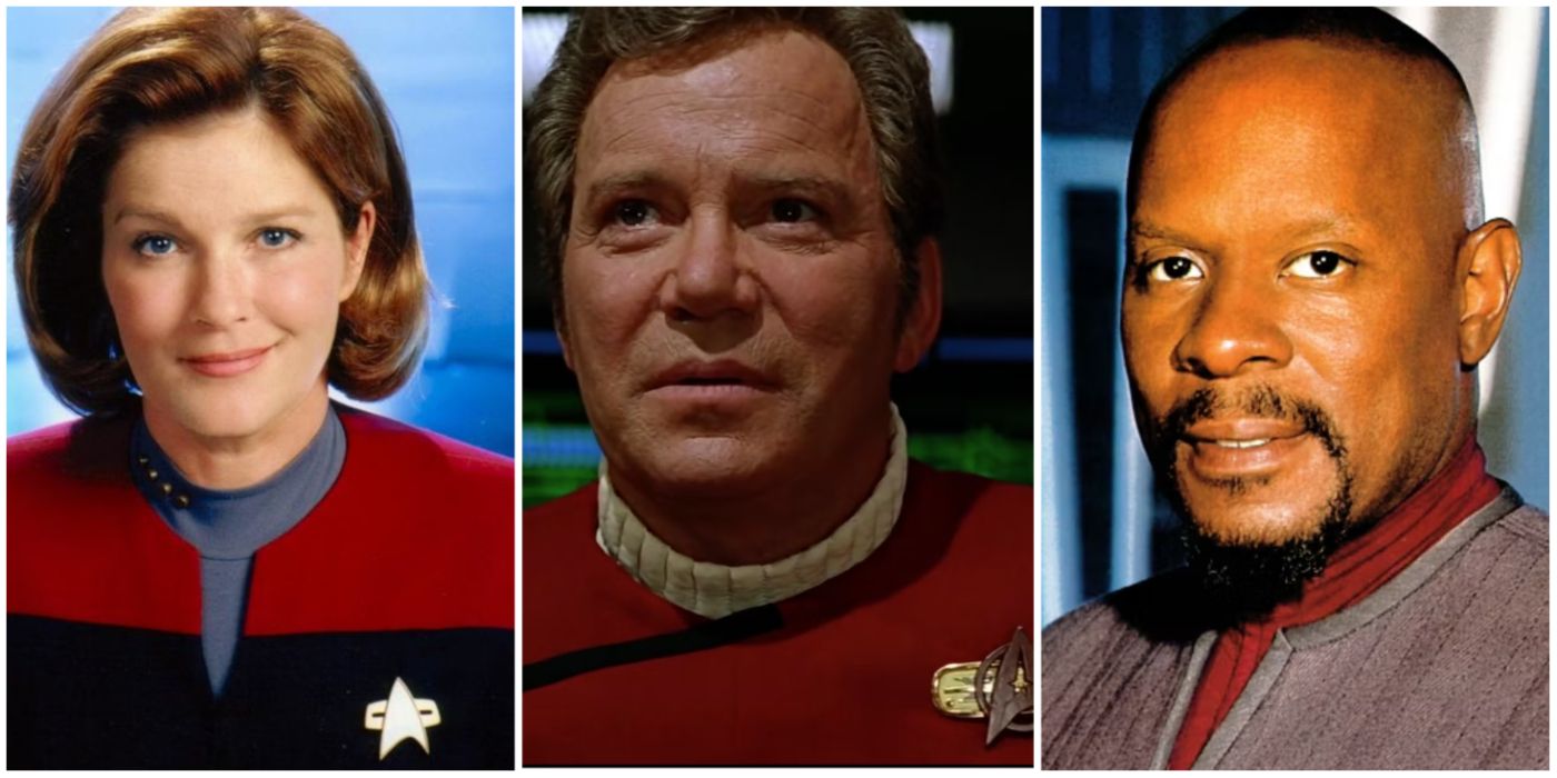 Janeway (left), Kirk (center) and Sisko (right) were Star Trek captains who went too far at times