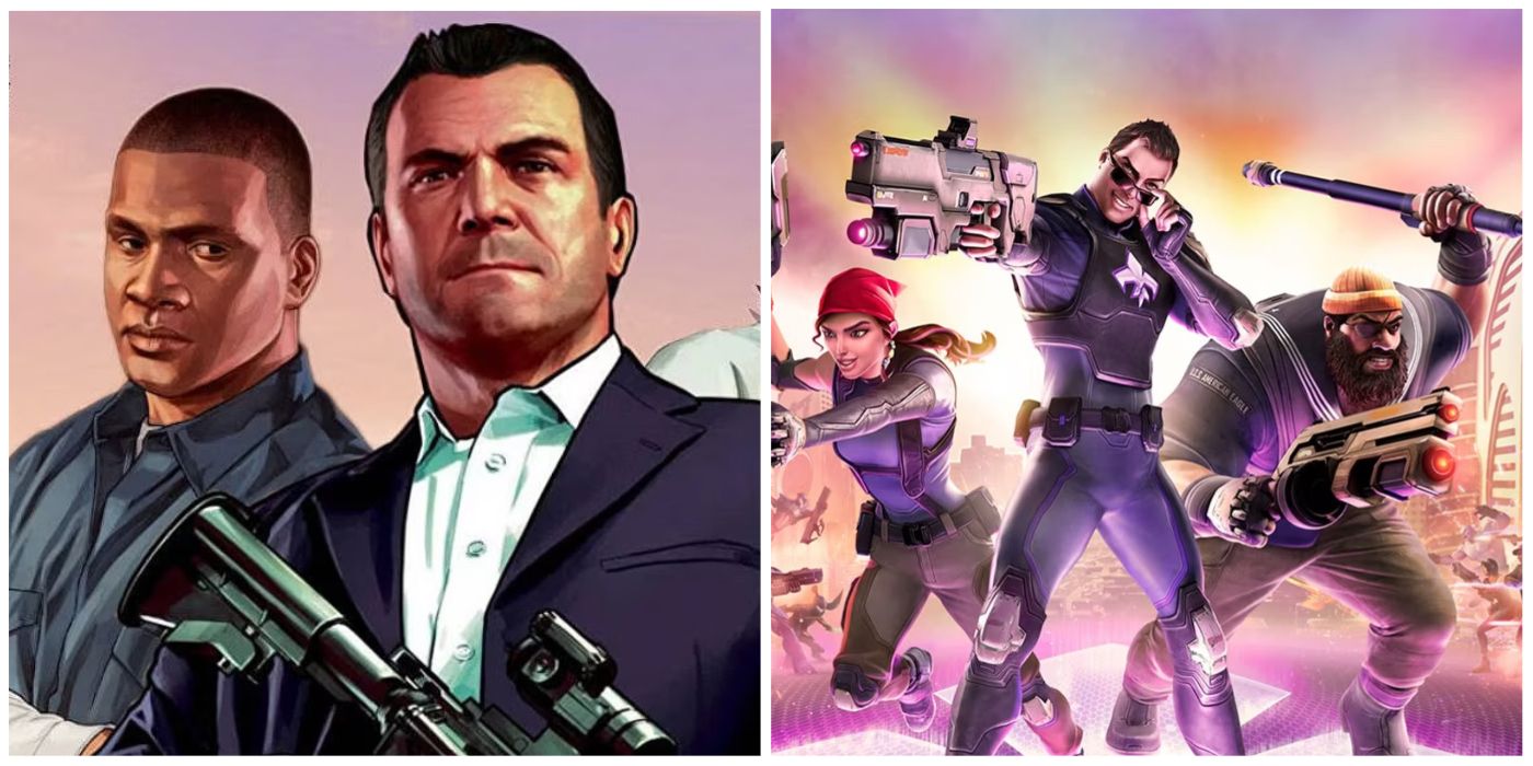 Split image of GTA V and Agents of Mayhem