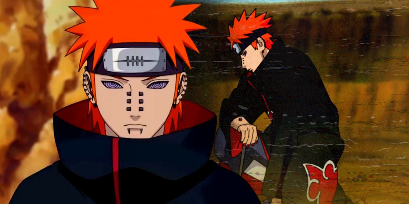 Pain kneeling in Naruto Shippuden