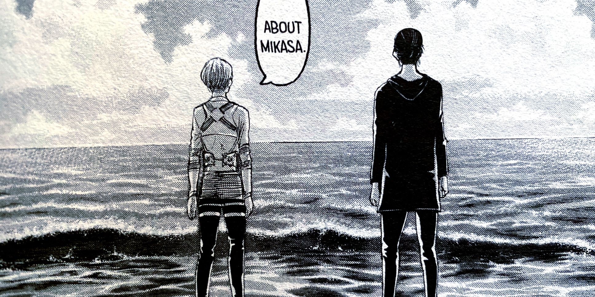 Eren and Armin talking in the final volume of Attack on titan manga 