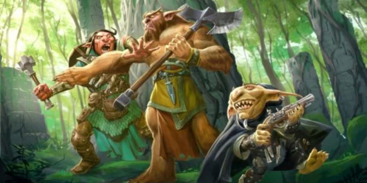 Um bugbear comanda um hobgoblin e um goblin em Dungeons and Dragons