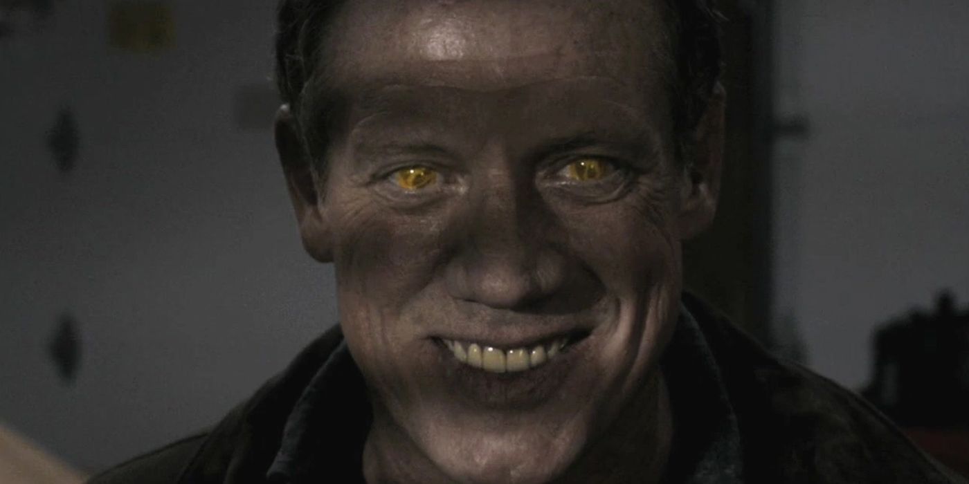 Azazel with his yellow glowing eyes from Supernatural