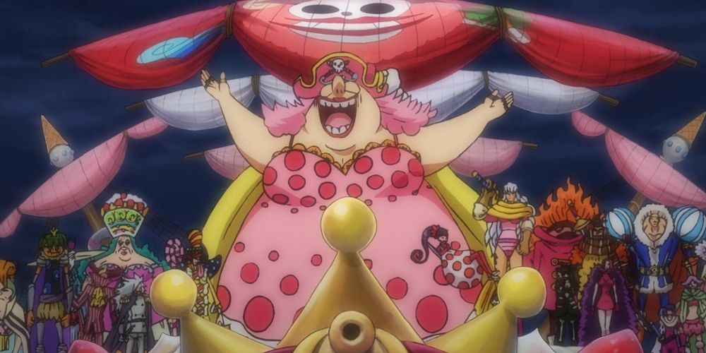 The Big Mom Pirates entering Wano Kuni in One Piece.