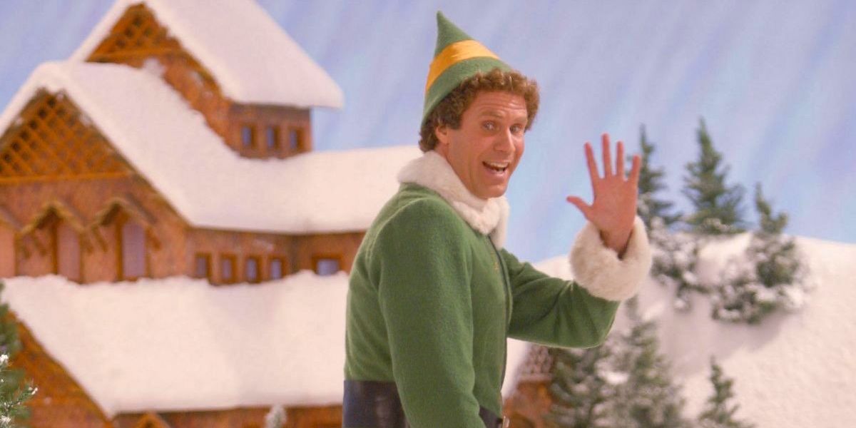 Buddy the Elf waving at North Pole