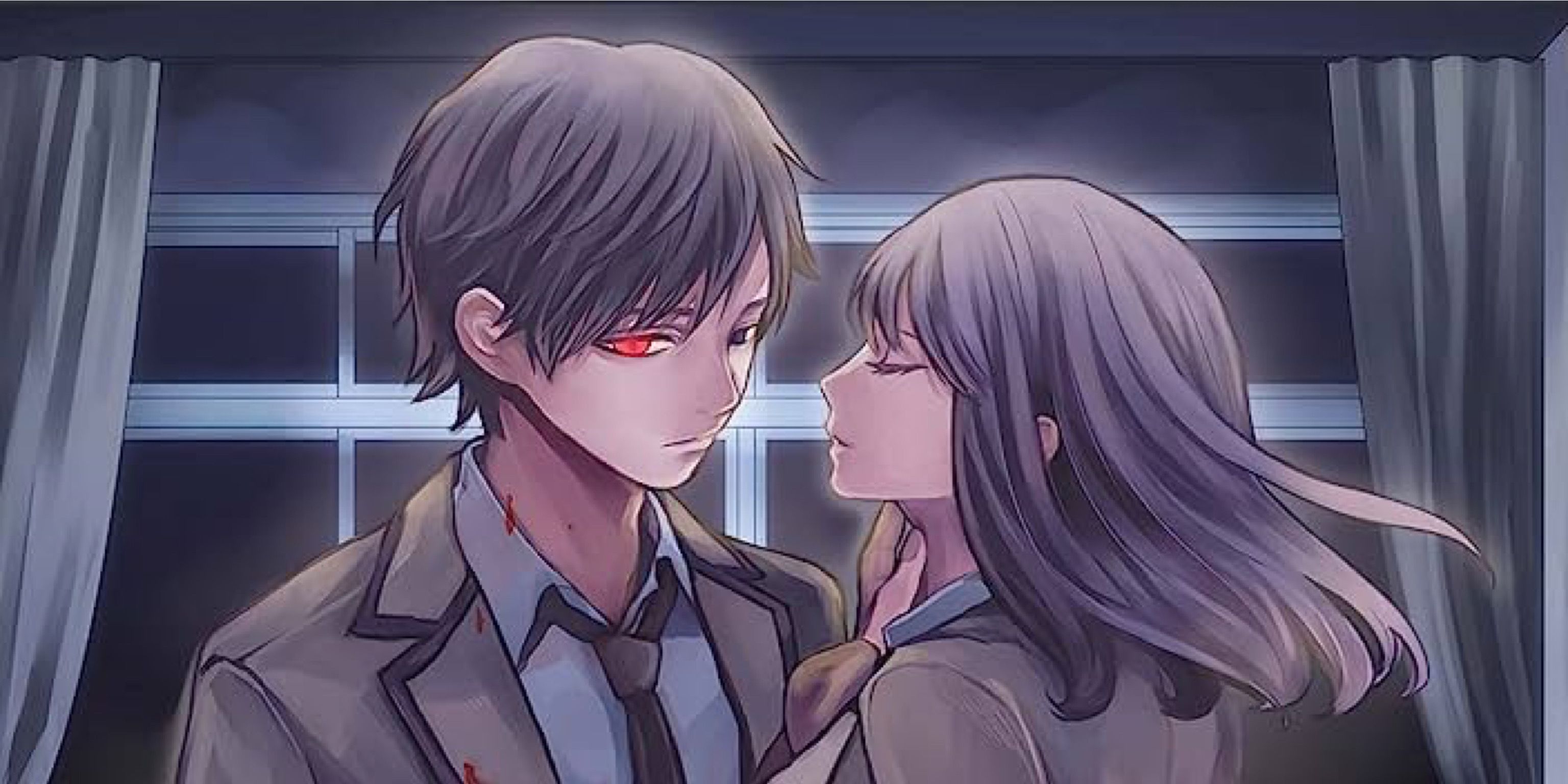 Hanasono trying to kiss Kamishiro in the cover of I Love You, So I Kill You.