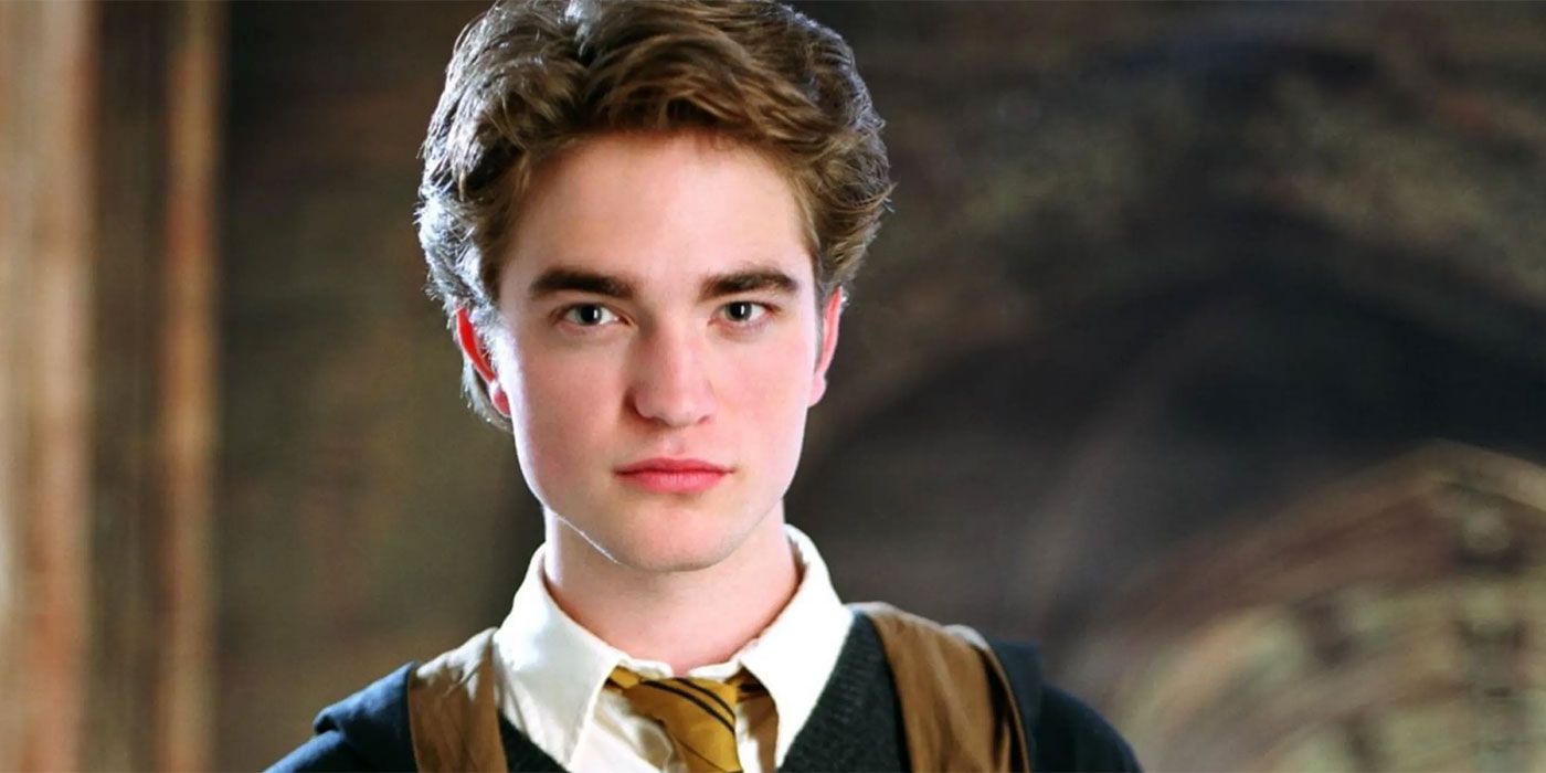 Cedric Diggory looks at the camera in his Hufflepuff uniform 