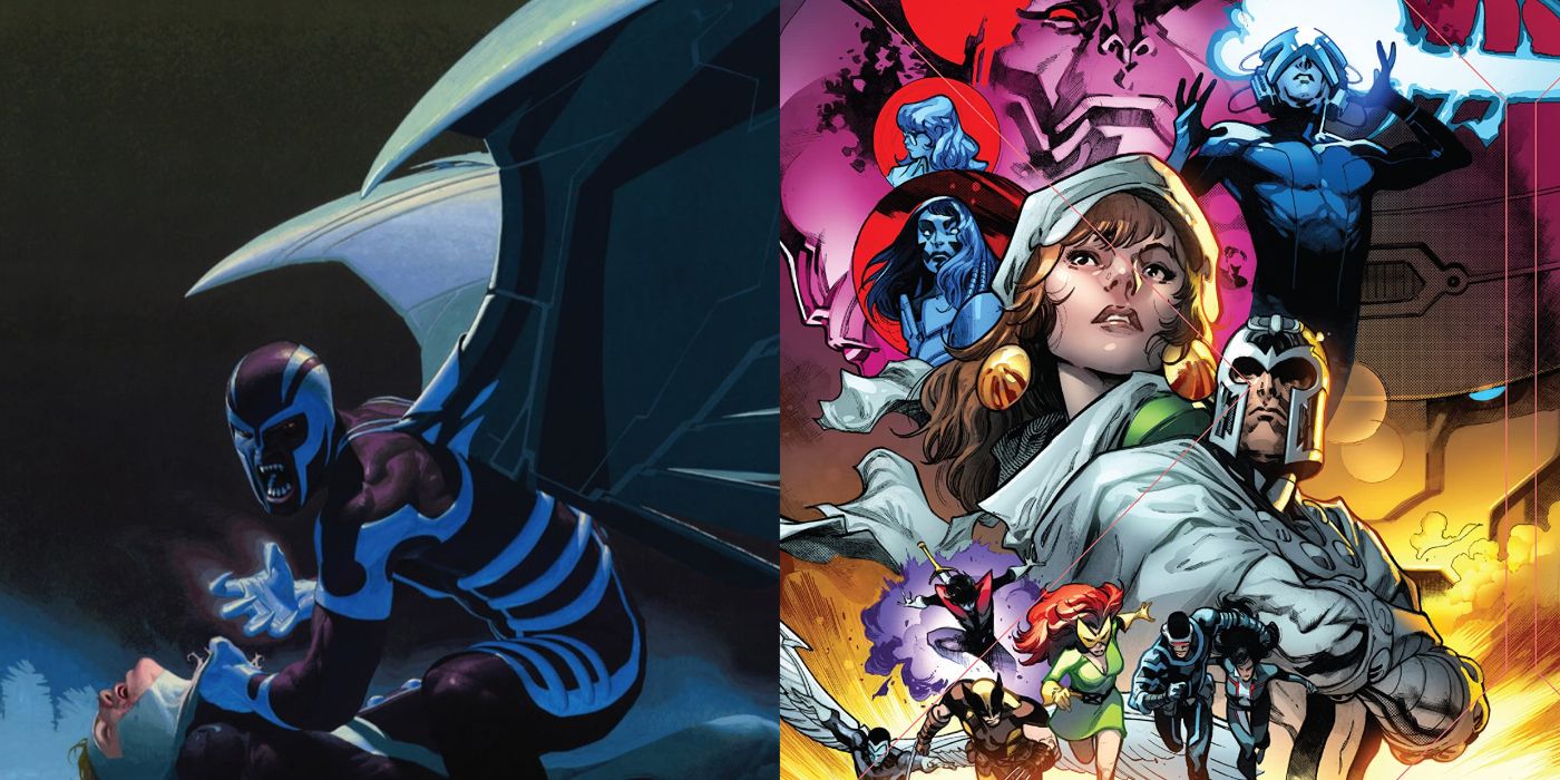 A split image of The Dark Angel Saga and House Of X/Powers Of X from Marvel Comics