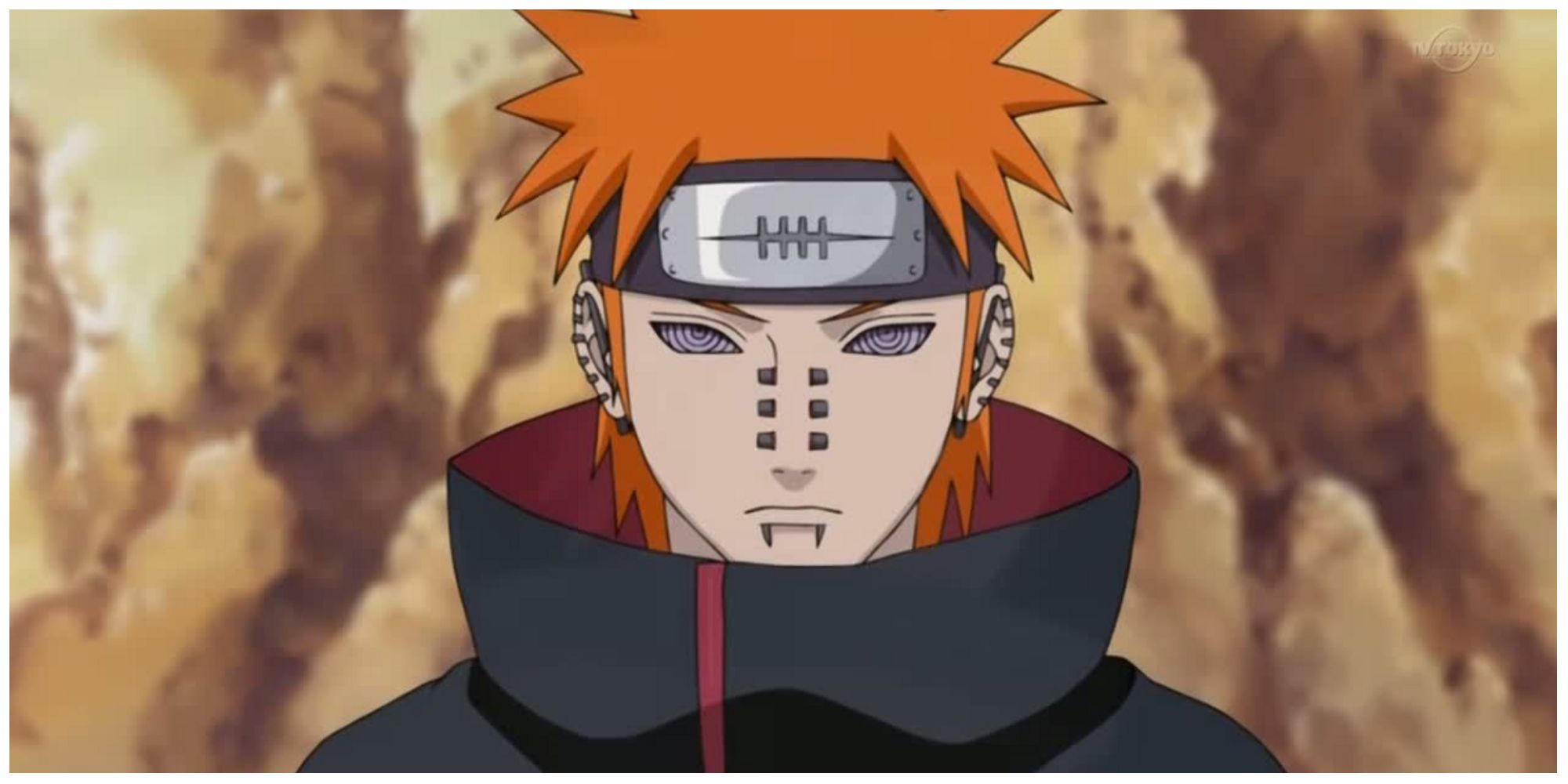 Pain after he arrives in Konoha in Naruto anime.