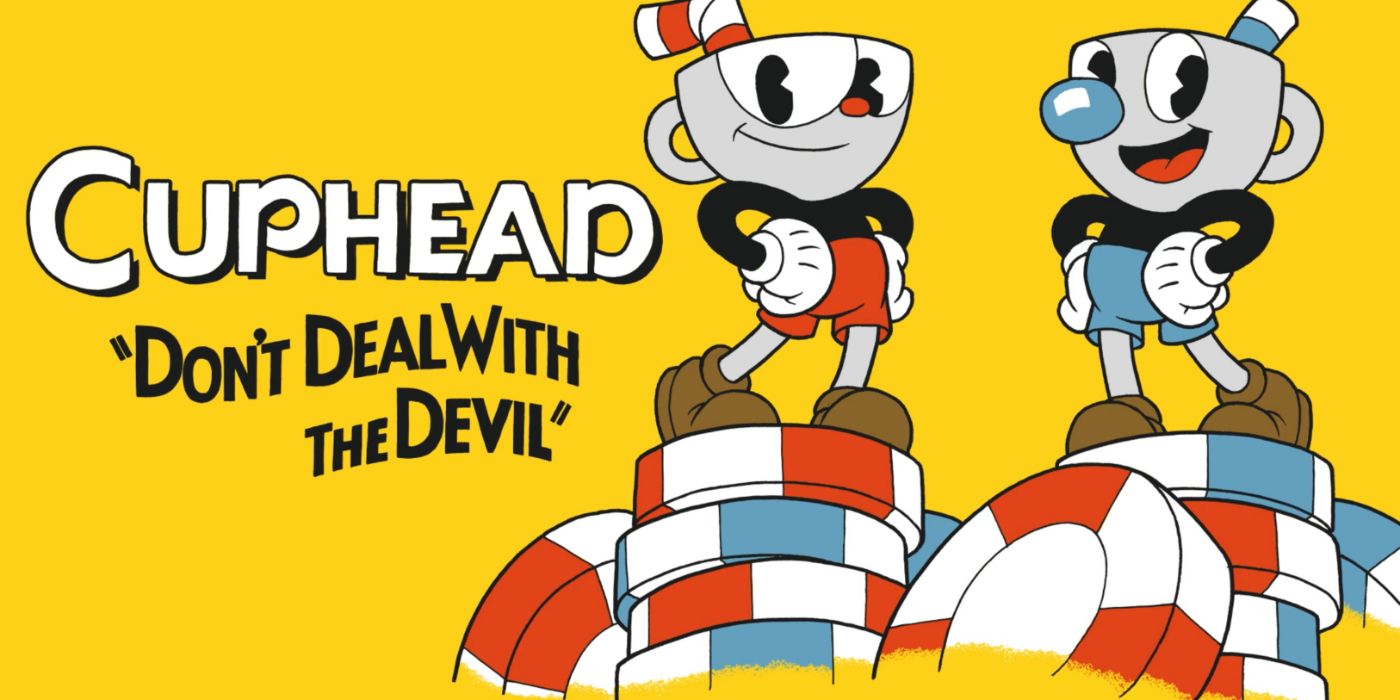 Arte promocional de Cuphead apresentando os dois protagonistas jogáveis: Mugman e Cuphead