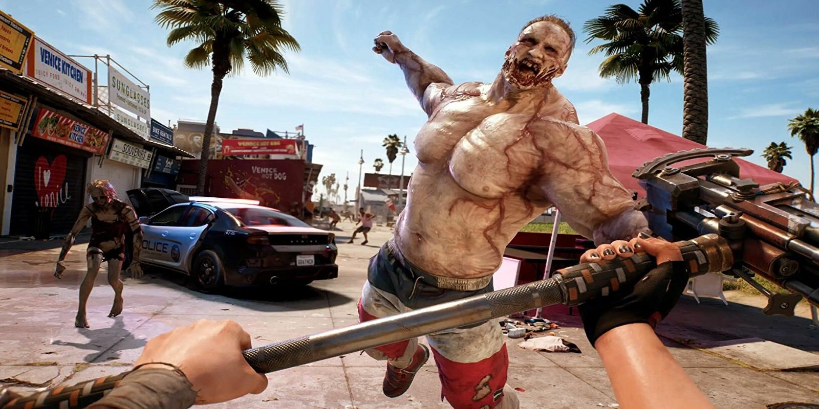 Dead Island 2 buff zumbi versus arma corpo a corpo trabalhada