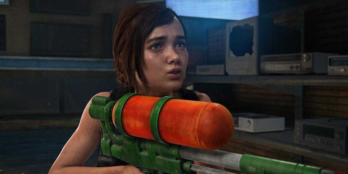 Ellie taunts Riley while holding a water gun in the Left Behind DLC in The Last of Us Part I